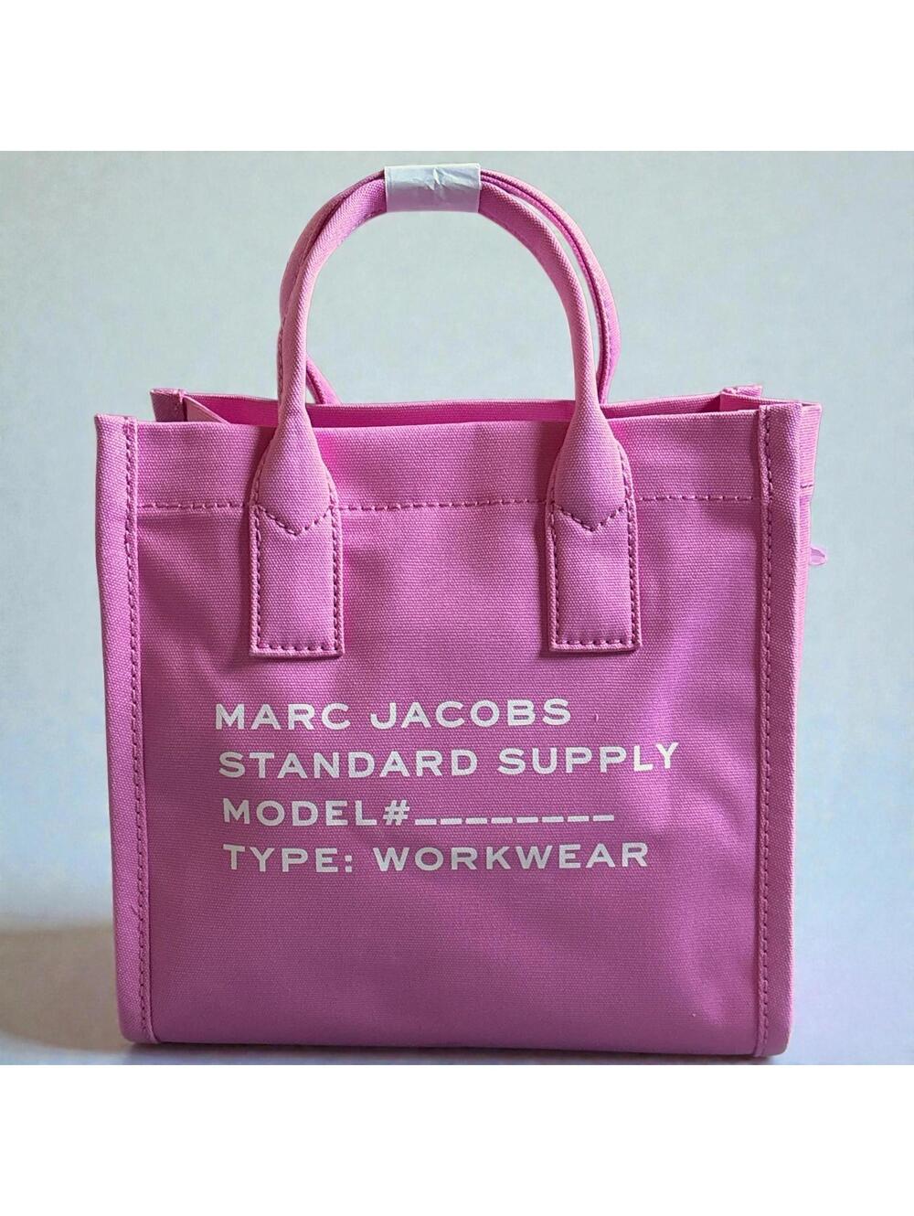 Marc Jacobs The Tote Bag Medium Pink Canvas Crossbody Shoulder Bag Womens NWT